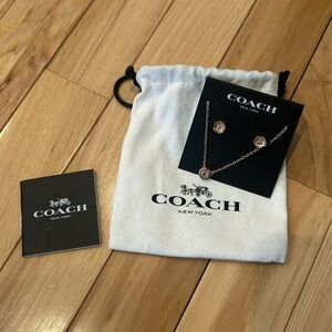 NWT Coach Necklace & Earrings set